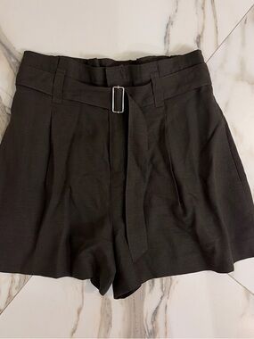 Club Monaco High-Waist Belted pleated Shorts